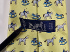 Hermès silk tie yellow horse, jockey and rocking horse 5313 TA