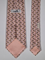 Hermès silk tie pnk equestrian pattern 5321 TA with box