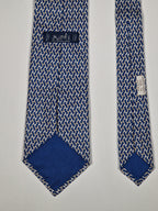 Hermès silk tie blue H pattern 5326 TA