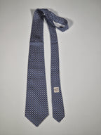 Hermès silk tie blue H pattern 5326 TA