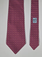 Hermès silk tie red H pattern Hermès 5326 TA