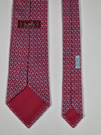 Hermès silk tie red H pattern Hermès 5326 TA