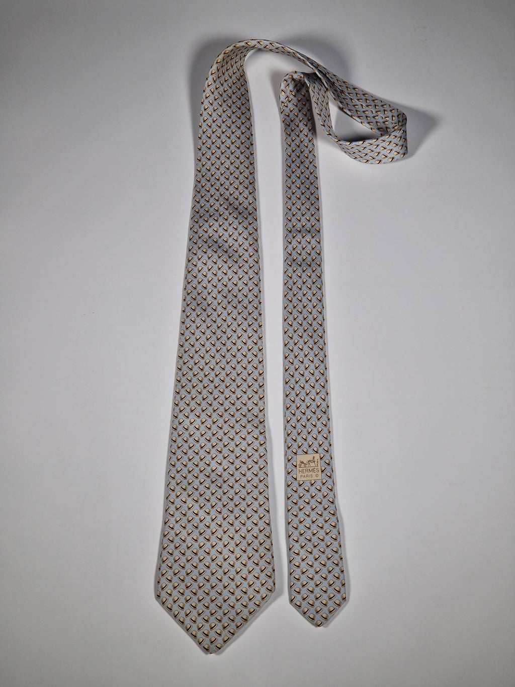 Hermès silk tie blue Hats 5329 TA