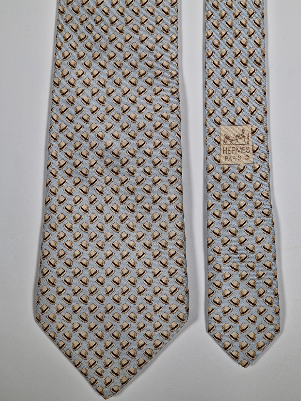 Hermès silk tie blue Hats 5329 TA
