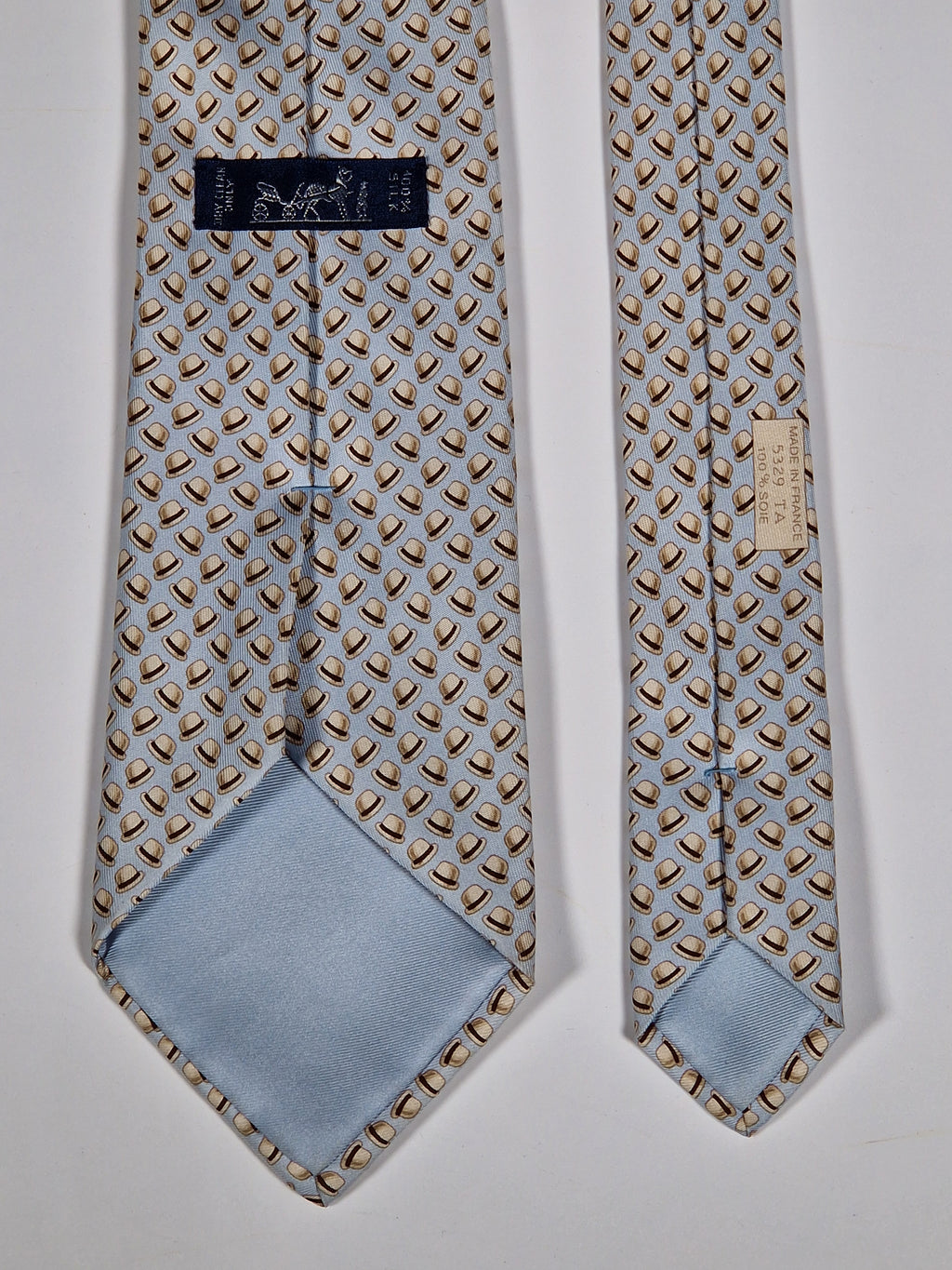 Hermès silk tie blue Hats 5329 TA