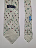 Hermès silk tie light green ship with seaman nautica pattern 5339 SA