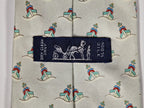 Hermès silk tie light green ship with seaman nautica pattern 5339 SA