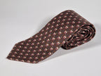 Hermès silk tie brown with drums 5345 TA