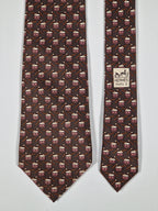 Hermès silk tie brown with drums 5345 TA