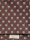 Hermès silk tie brown with drums 5345 TA