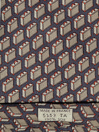 005353 Hermès tie grey whimsical attaché case 5353 TA