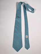 005358 Hermès tie blue anchor pattern 5358 OA