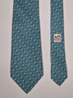 005358 Hermès tie blue anchor pattern 5358 OA