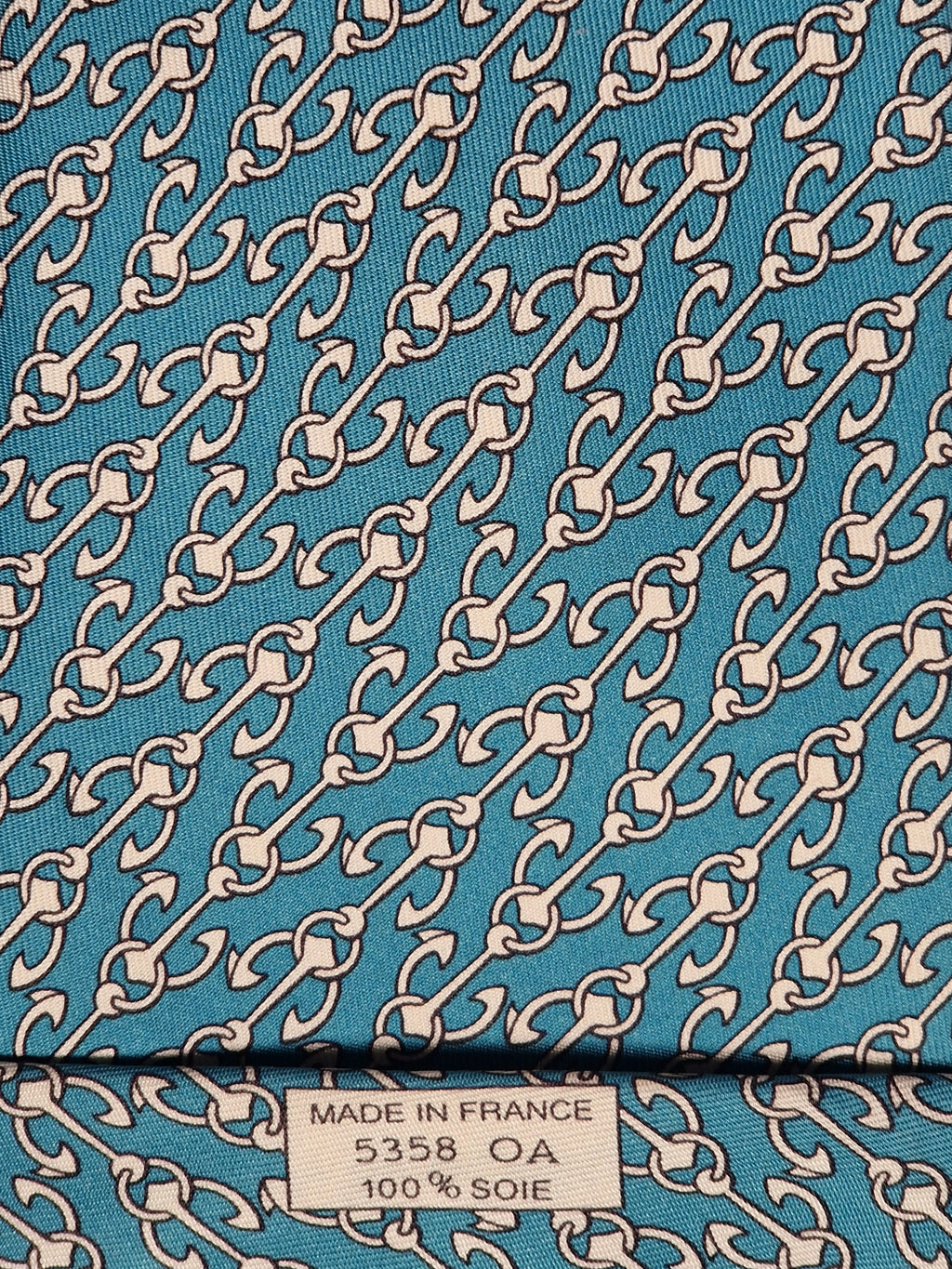 005358 Hermès tie blue anchor pattern 5358 OA