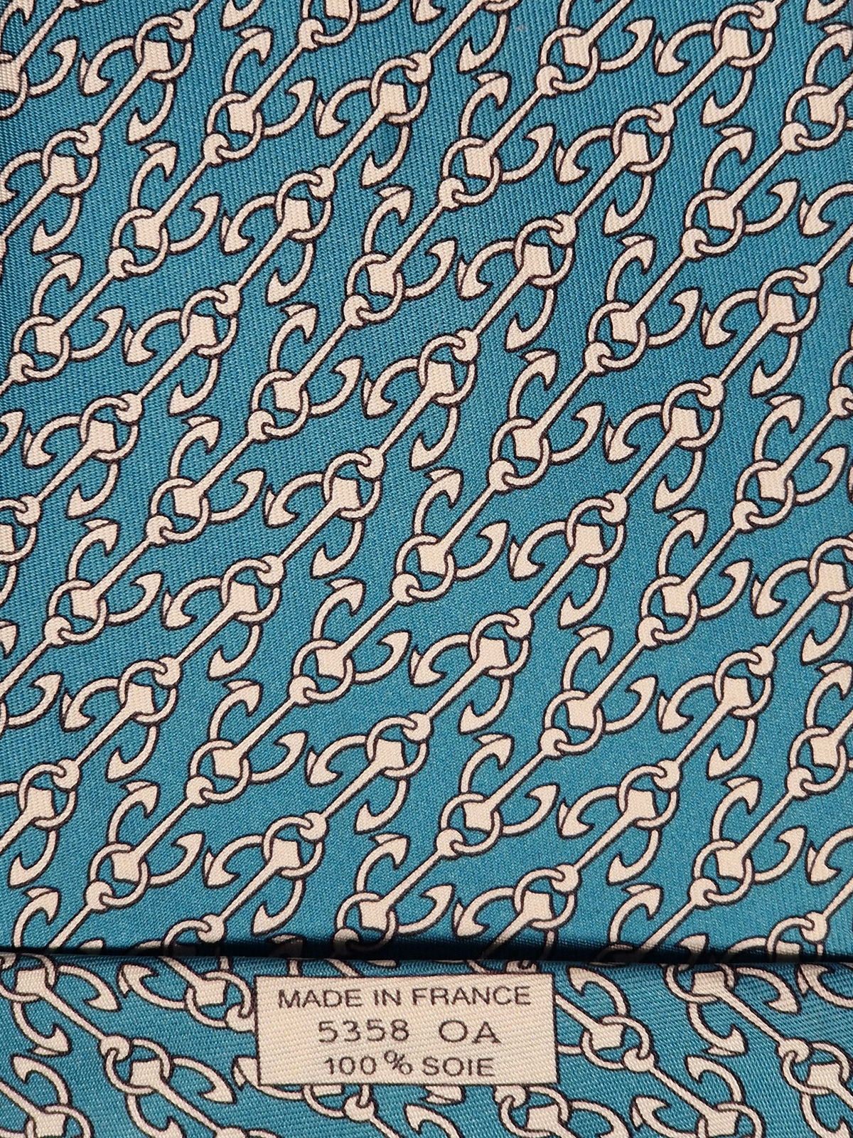005358 Hermès tie blue anchor pattern 5358 OA