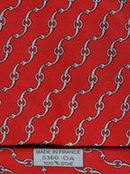 Hermès silk tie red equestrian pattern 5360 OA