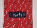Hermès silk tie red equestrian pattern 5360 OA