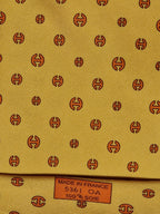 Hermès silk tie yellow H pattern 5361 OA
