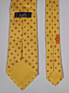 Hermès silk tie yellow H pattern 5361 OA