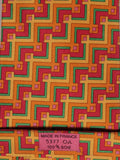 Hermès silk tie multicolor geometric pattern 5377 OA