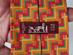 Hermès silk tie multicolor geometric pattern 5377 OA