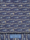 005382 Hermès tie blue tiger and monkey 5382 OA