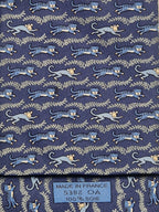 005382 Hermès tie blue tiger and monkey 5382 OA