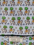 Hermès silk tie blue whimsical cow pattern 5383 OA