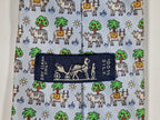 Hermès silk tie blue whimsical cow pattern 5383 OA