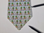Hermès silk tie blue whimsical cow pattern 5383 OA