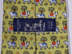 005383 Hermès tie green Whimsical cows pattern 5383 OA