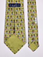 005383 Hermès tie green Whimsical cows pattern 5383 OA