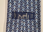 005384 Hermès silk tie blue whimsical monkeys 5384 OA