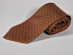 Hermès silk tie orange and brown monkey pattern 5384 oa