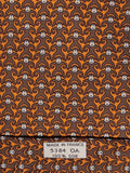 Hermès silk tie orange and brown monkey pattern 5384 oa