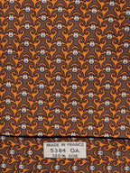 Hermès silk tie orange and brown monkey pattern 5384 oa