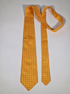 005389 Hermès tie orange Gekko pattern 5389 OA