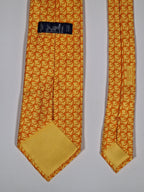 005389 Hermès tie orange Gekko pattern 5389 OA