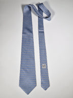 Hermès silk tie blue H pattern 5393 OA