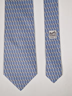 Hermès silk tie blue H pattern 5393 OA