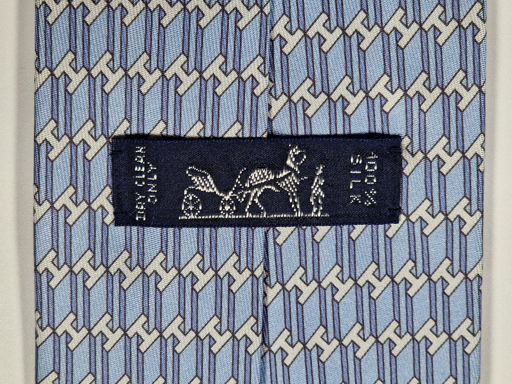 Hermès silk tie blue H pattern 5393 OA