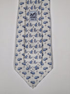 005415 Hermès tie blue whimsical cat and mouse pattern 5415 OA