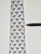 005415 Hermès tie blue whimsical cat and mouse pattern 5415 OA