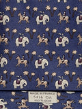 005416 Hermès tie blue whimsical jockeys on elephants 5416 OA