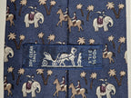 005416 Hermès tie blue whimsical jockeys on elephants 5416 OA