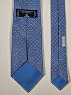 Hermès silk tie blue sailor and anchors "M.V.MOMIARROW SUNOCEAN" 5444 TA