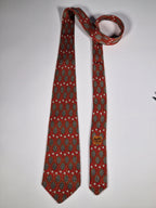 Hermès silk tie red tennis pattern 546 IA