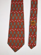 Hermès silk tie red tennis pattern 546 IA