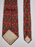 Hermès silk tie red tennis pattern 546 IA