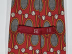 Hermès silk tie red tennis pattern 546 IA